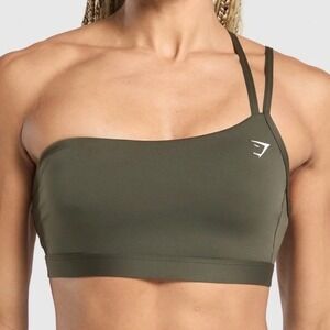 Gymshark One Shoulder Sports Bra Green Light Support Size S Athleisure Yoga